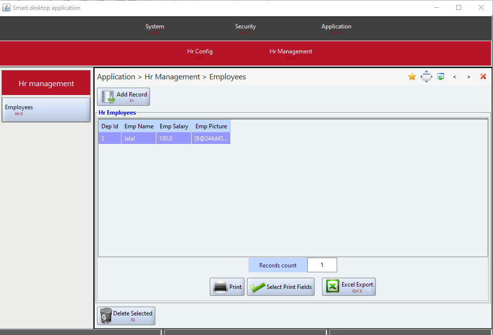 Figure 10: UI View to Add Employees of the HR System