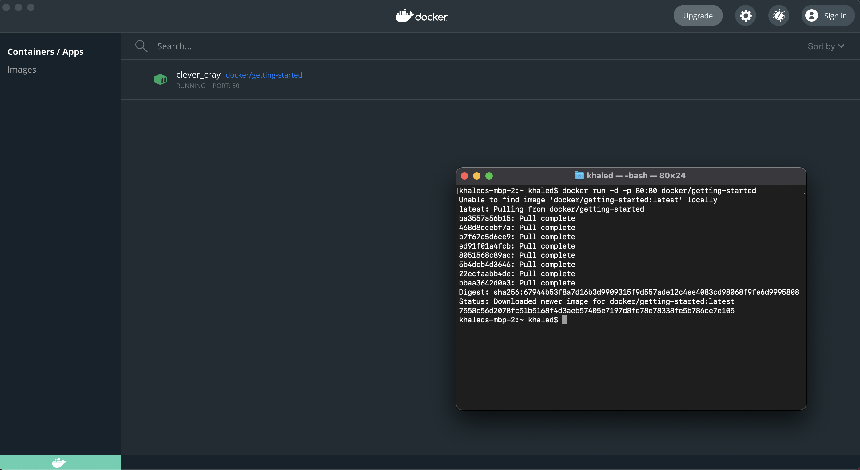 docker getting started